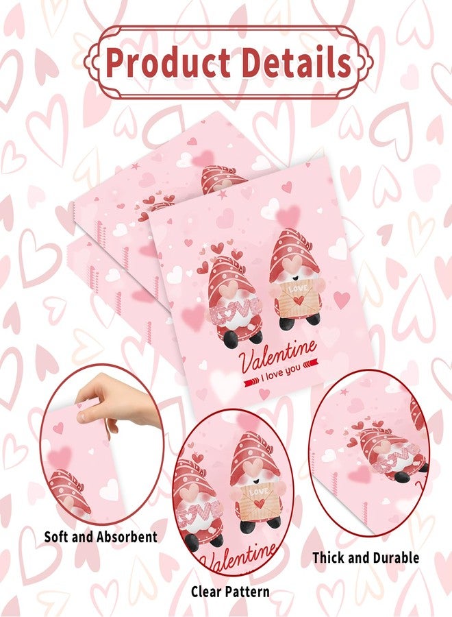 HiEnjoin 50 Pack Valentine's Napkins, Disposable Pink Cocktail Napkins for Valentine's Party Supplies Weddings Anniversaries Table Decor - Image 3